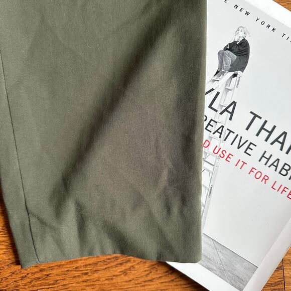 Express Olive Green Crop High Rise Trouser Pants - Picture 3 of 9